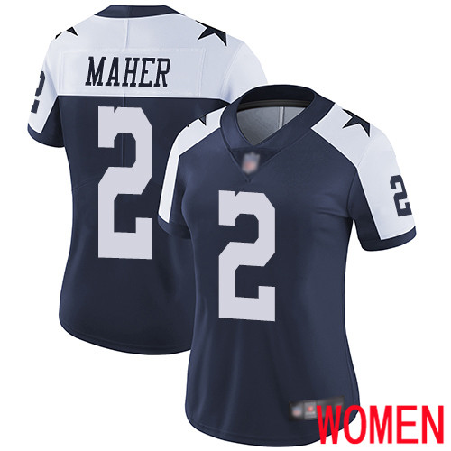 Women Dallas Cowboys Limited Navy Blue Brett Maher Alternate #2 Vapor Untouchable Throwback NFL Jersey->youth nfl jersey->Youth Jersey